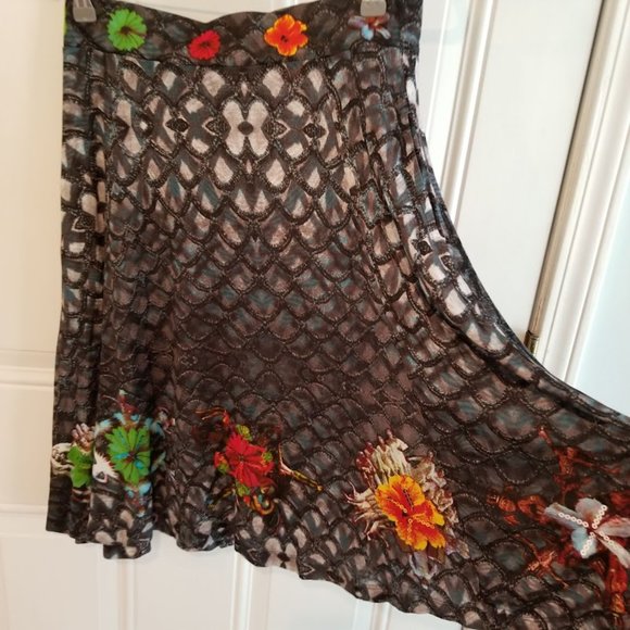 Desigual Cirque du Soleil Skirt, Artsy Pattern Mermaid Wearable Art, Size Small - Picture 6 of 12